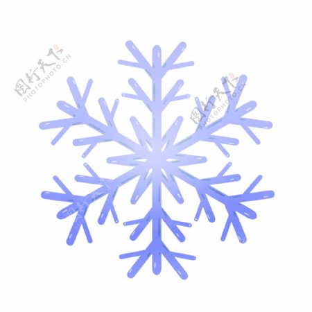 晶莹小清新冬日蓝色雪花可商用装饰元素
