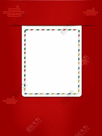 红色圣诞节信封贺卡背景