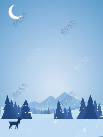 雪花蓝色背景大雪背景