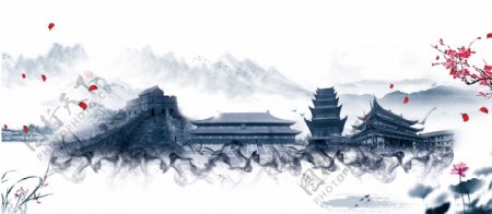古风中国风房地产展板背景