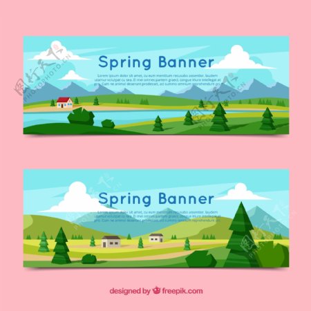 2款美丽春季风景banner