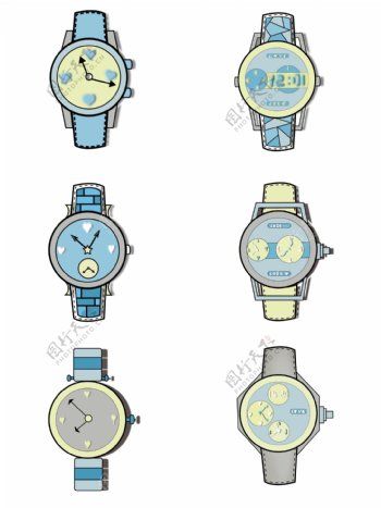 极简手表可爱卡通创意元素装饰图案