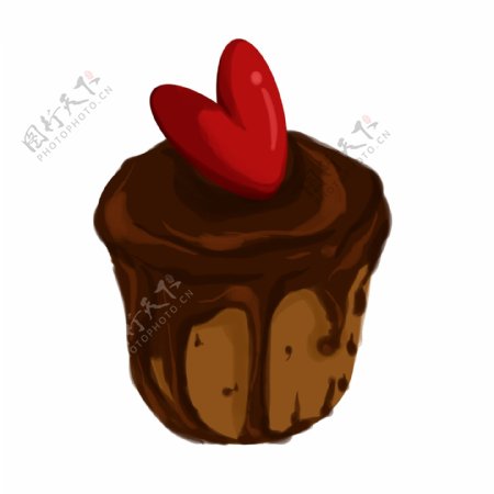 爱情爱巧克力蛋糕插画