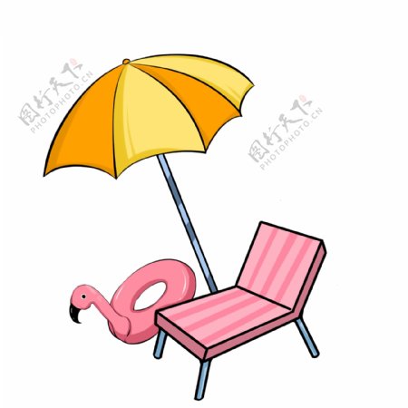 黄色的遮阳伞插画