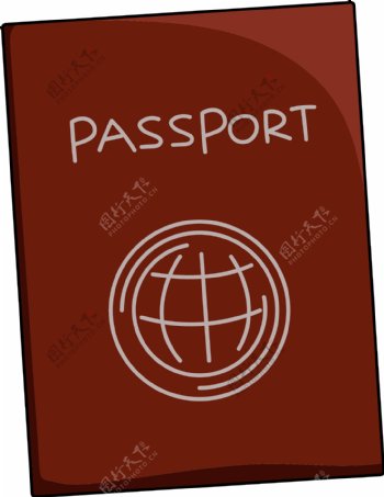手绘外出护照插画