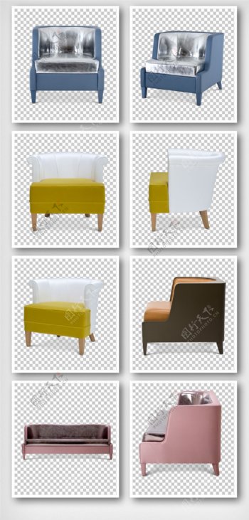 时尚设计拼色椅子实物元素