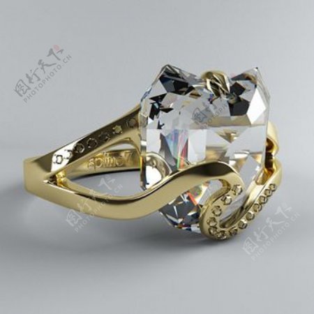 时尚钻石戒指3d模型