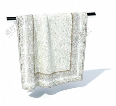 白色柔软舒适毛巾3d模型