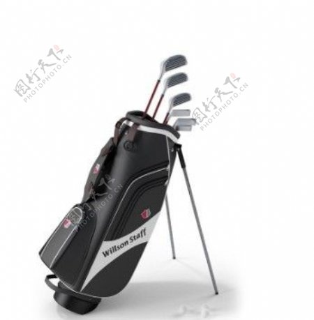 黑色时尚包装高尔夫球杆模型素材