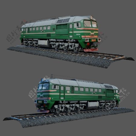 绿皮火车头模型