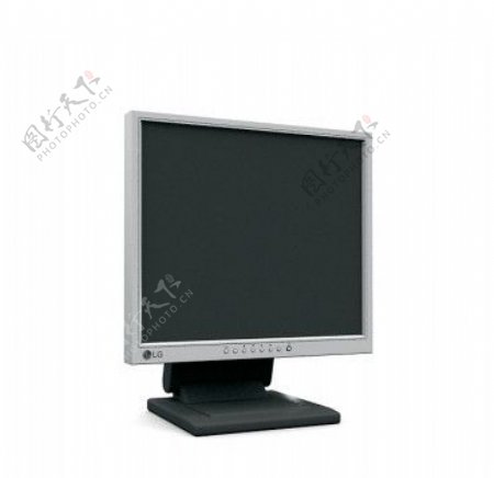 银黑色电脑显示器模型素材