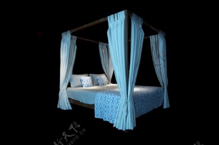 欧式地中海风格卧室床设计模型