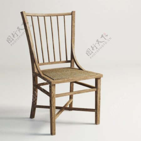 中式木质椅子模型