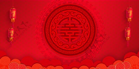 红色喜庆中式新年背景