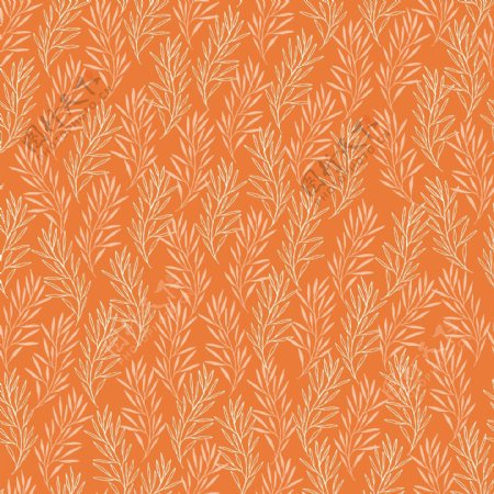 卡橘色花纹无缝背景图