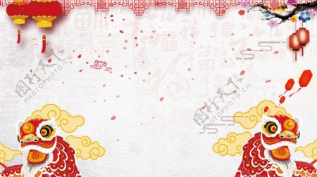 红色喜庆古典中国风背景