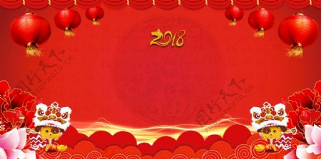 中国红新年背景图
