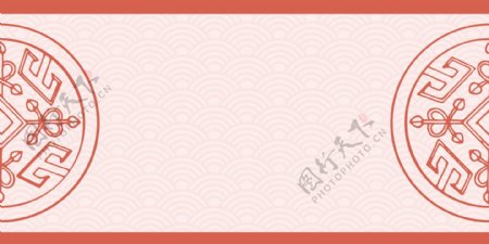 中式素雅淡粉色底纹广告背景