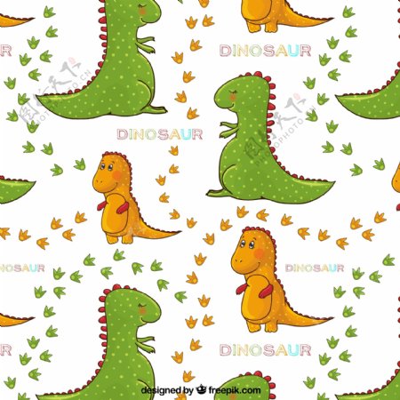 绿色恐龙化石花纹背景图