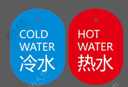冷水热水标识牌