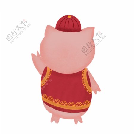 喜庆2019猪年形象元素设计
