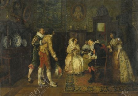 欧洲宫廷油画油画作品米勒