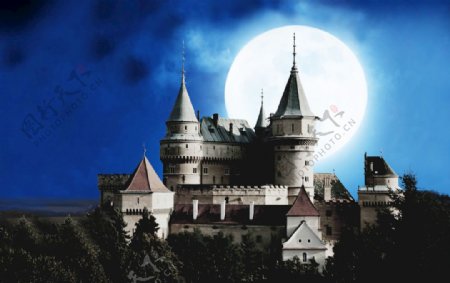 月光下的城堡