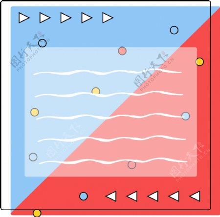 简约矢量正方形卡通孟菲斯元素对话框标题框