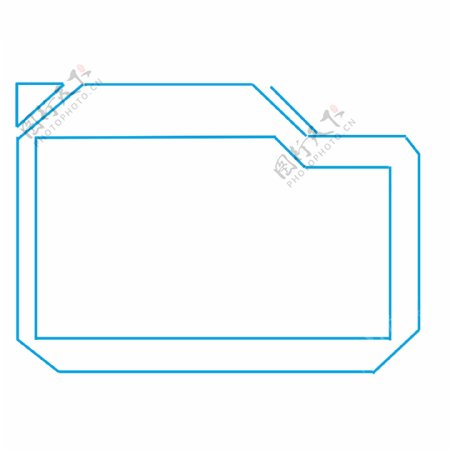 单色蓝色科技感装饰素材可商用科技边框