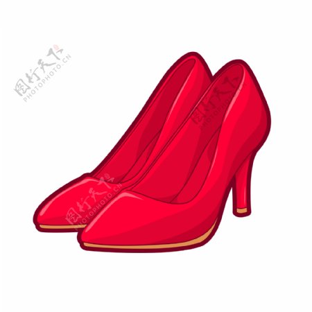 红色女士高跟鞋可商用