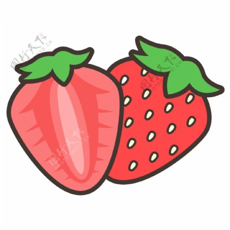 草莓水果透明美食素材