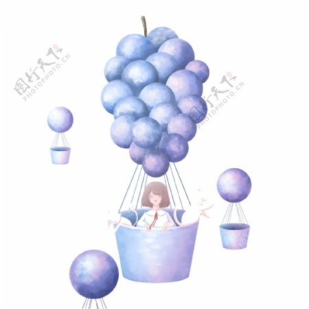 创意水果葡萄热气球设计