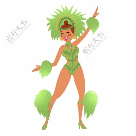 巴西狂欢节舞者手绘人物素材
