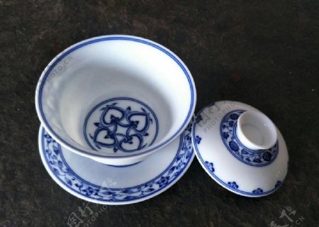 景德镇瓷器青花盖碗茶具