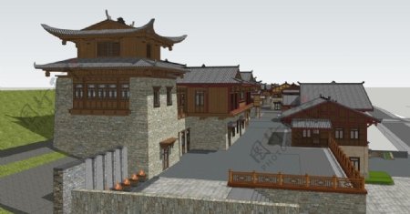 藏羌风格商业街
