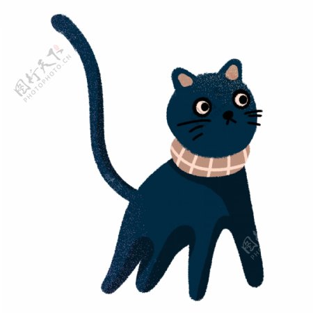 宠物黑色小猫可商用元素