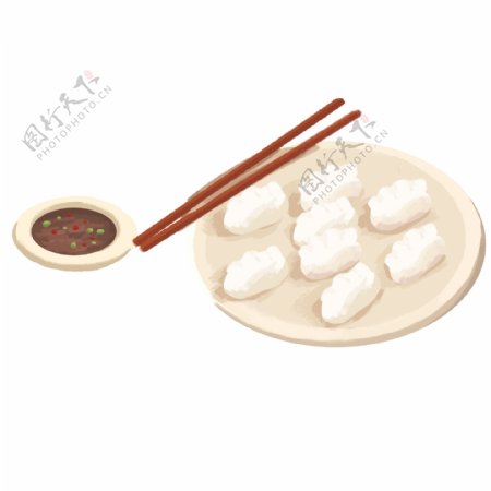 美味饺子手绘美食元素