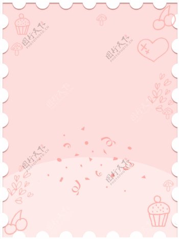 生日蛋糕粉色浪漫生日背景