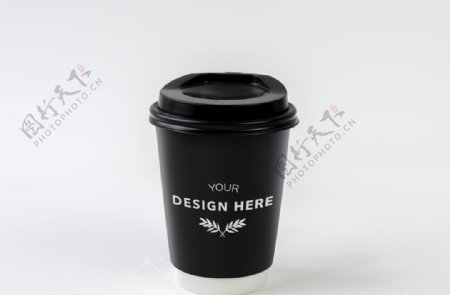 咖啡饮料果汁纸杯贴图样机模型P