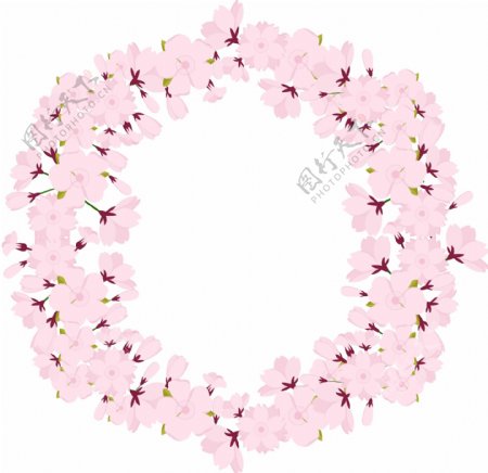 樱花矢量原创粉色边框花朵AI设计元素合集