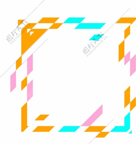 彩色几何框的正方形多边形