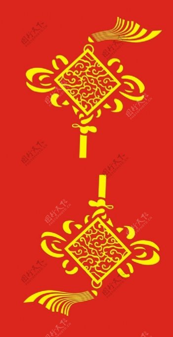 中国结红色喜庆标志福