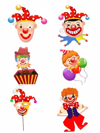 愚人节卡通小丑人物形象鬼脸集合气球