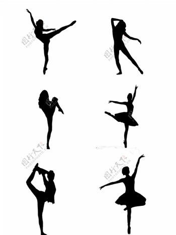 黑色女性跳舞剪影