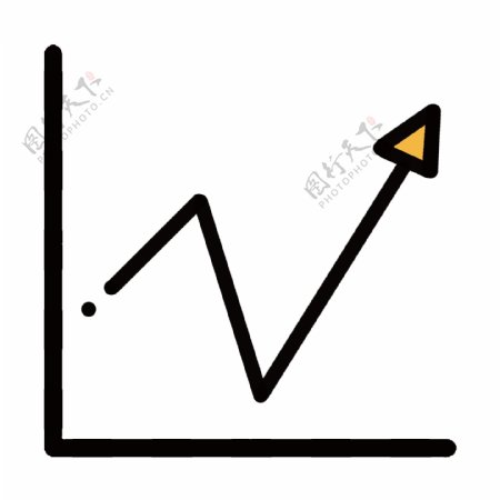 黄色折线数据分析元素