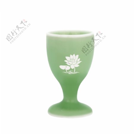 酒杯实物绿色陶瓷酒杯