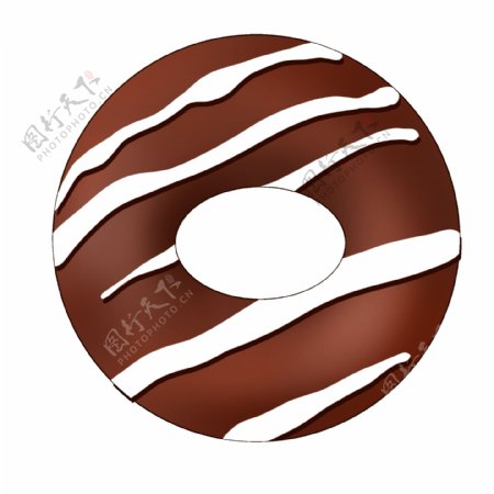 圆形甜圈巧克力插画