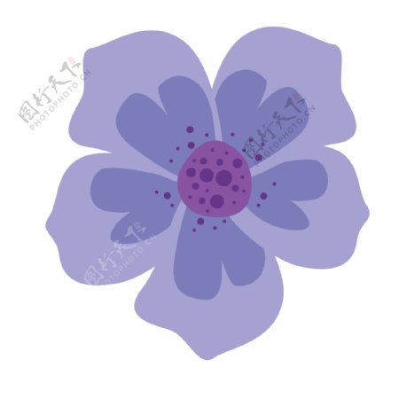 紫色好看的五瓣花免抠图