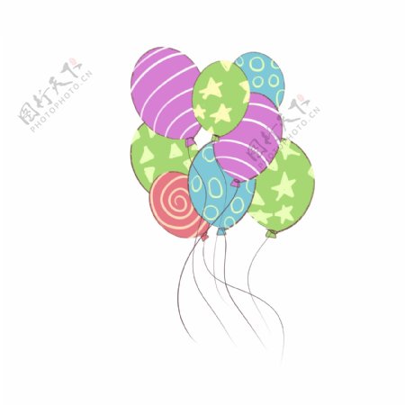 愚人节彩色气球插画