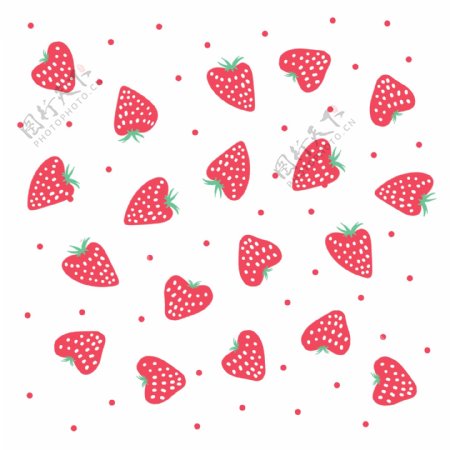 手绘可爱草莓小圆点背景
